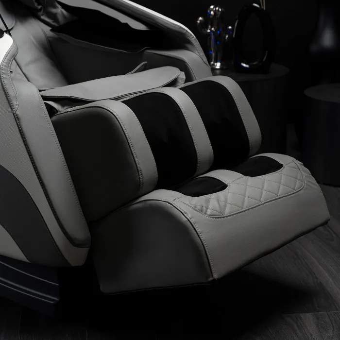 Fotel Masujący VX MAX Wypoczynkowy Relaksacyjny Szary Ekoskóra Nowoczesny