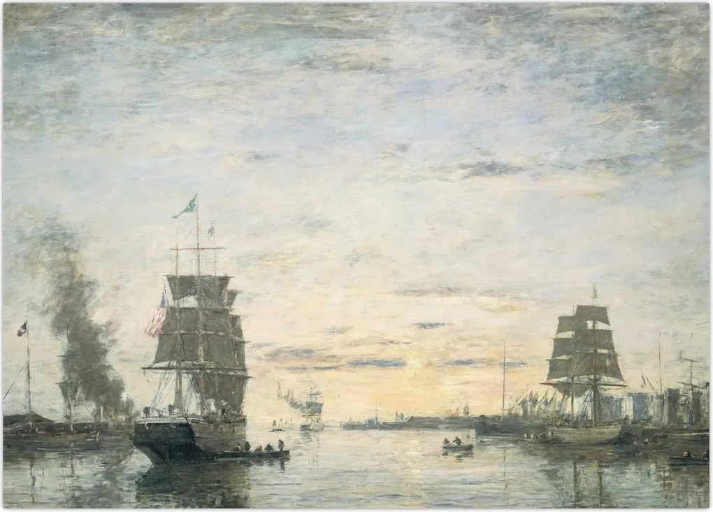 Obraz - Eugène Boudin, Entrance to the Harbor, Le Havre, reprodukcje (70x50 cm)