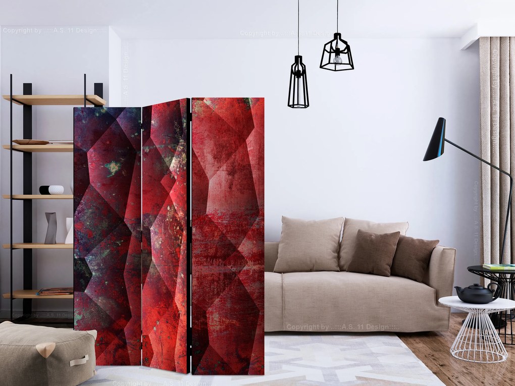 Parawan akustyczny Tła i desenie 135x172 cm 3-częściowy czerwony ARTGEIST B