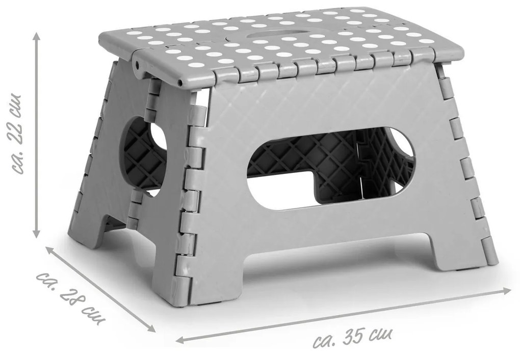 Stołek antypoślizgowy składany, 35 x 28 x 22 cm, ZELLER