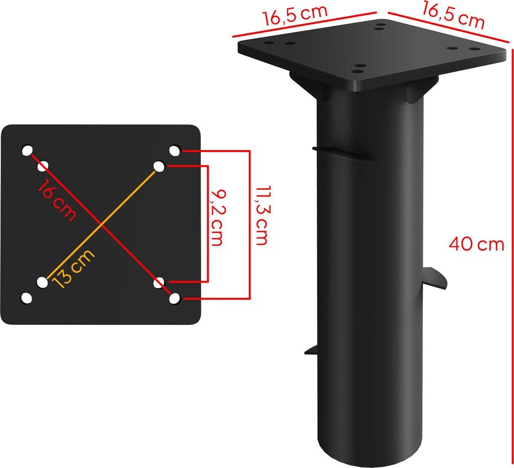 Outsunny Stojak do Parasola, Baza do Parasola, Uchwyt Ogrodowy, Metal, Ciemnoszary