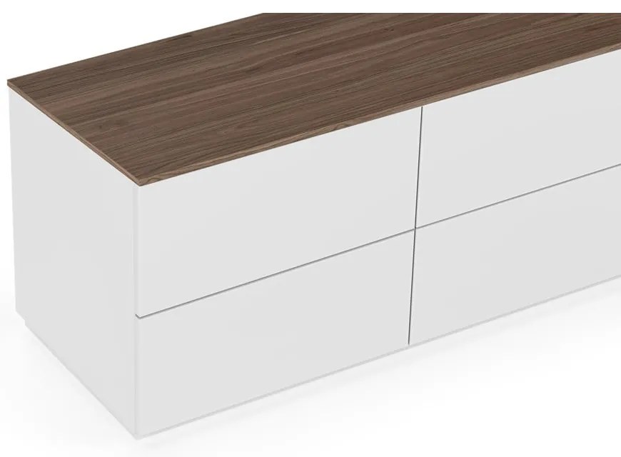 Biała komoda z blatem w orzechowym dekorze TemaHome Join, 120 x 54 cm