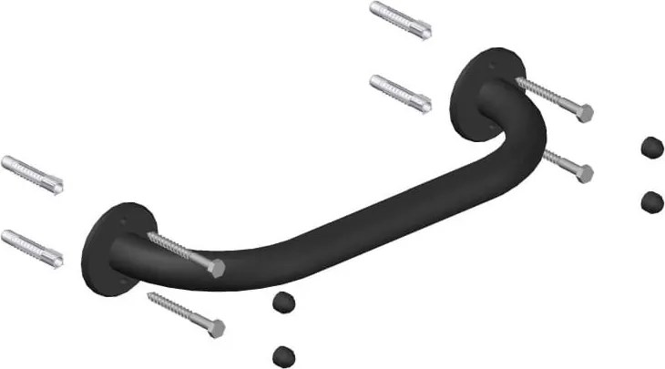 Uchwyt prosty czarny 30 cm Massi