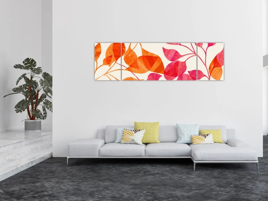 Obraz - Liście pomarańczy (170x50 cm)