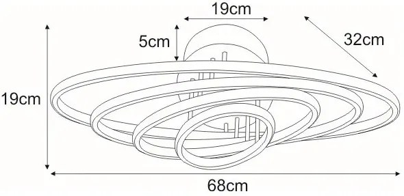 Biało-czarna lampa sufitowa LED pierścienie - S032 H0-F16
