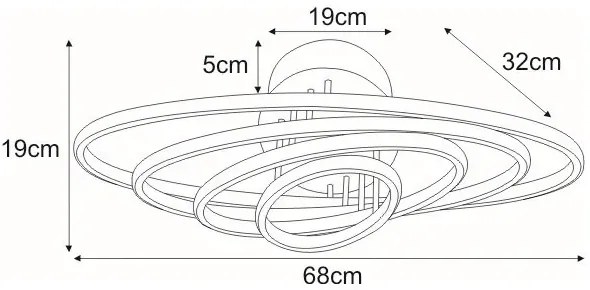 Biało-czarna lampa sufitowa LED pierścienie - S032-Oreza