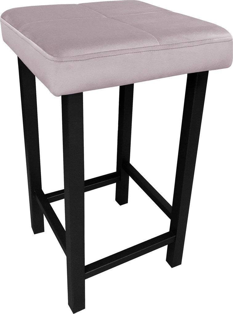 Taboret KLASYK tkanina Welur stelaż metalowy : Kolor Stelaża - Czarny , Kolor tkaniny - VELVET - MG55, Typ tkaniny - Velvet, Wysokość - 60 cm