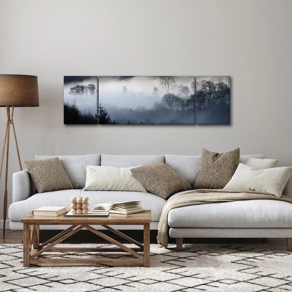 Obraz mgły nad lasem (170x50 cm)