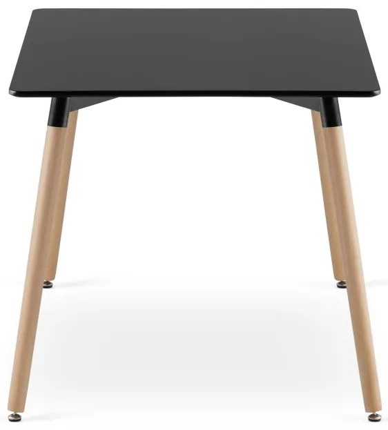 Zestaw jadalniany 1 + 4, czarny stół ADRIA 120x80 cm + szare krzesło KITO