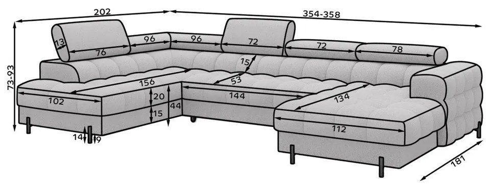 Jasnobrązowy aksamitny rozkładany narożnik (lewostronny/w kształcie litery U) Feraria – ELTAP