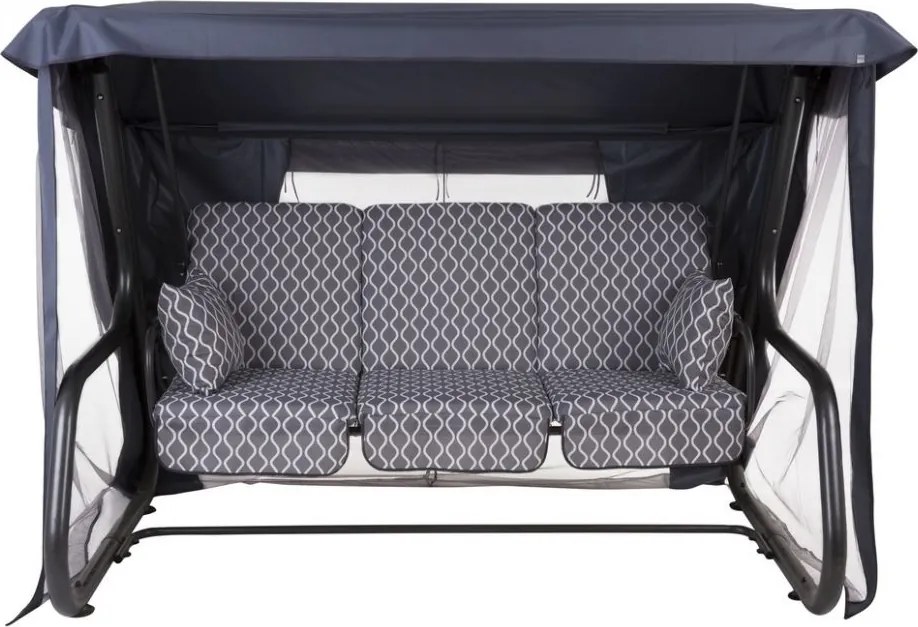 Huśtawka ogrodowa metalowa, 4-osobowa, rozkładana