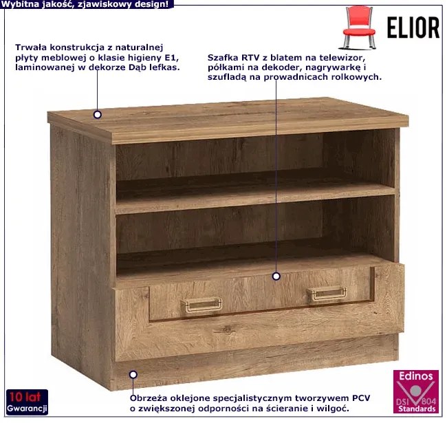 Szafka RTV stojąca dąb lefkas - Lorines 25X