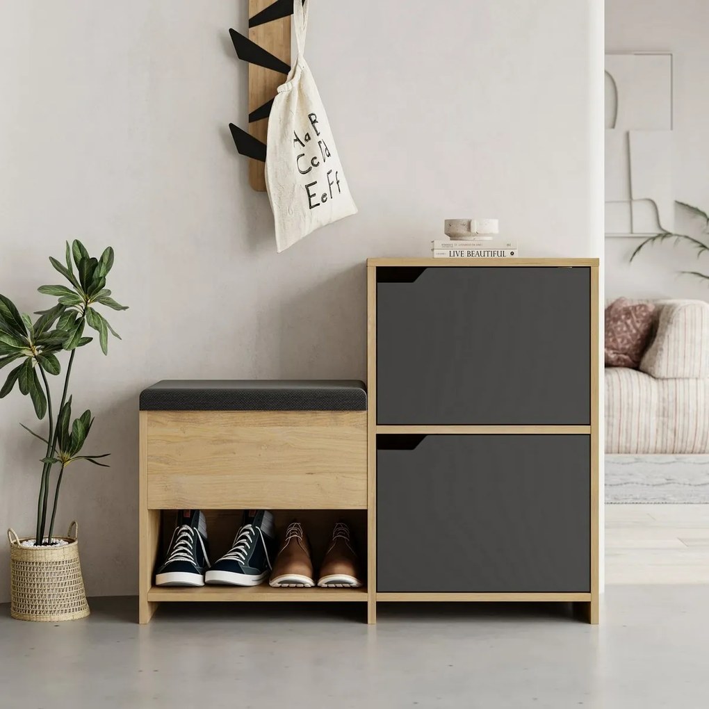 Szafka na buty Haven Oak and Anthracite