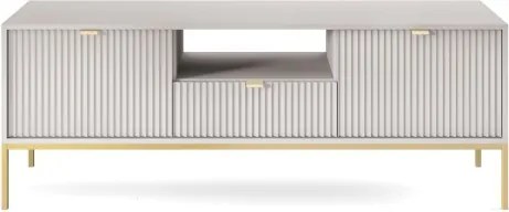 NAYA Szafka RTV 154 szara | złoty stelaż