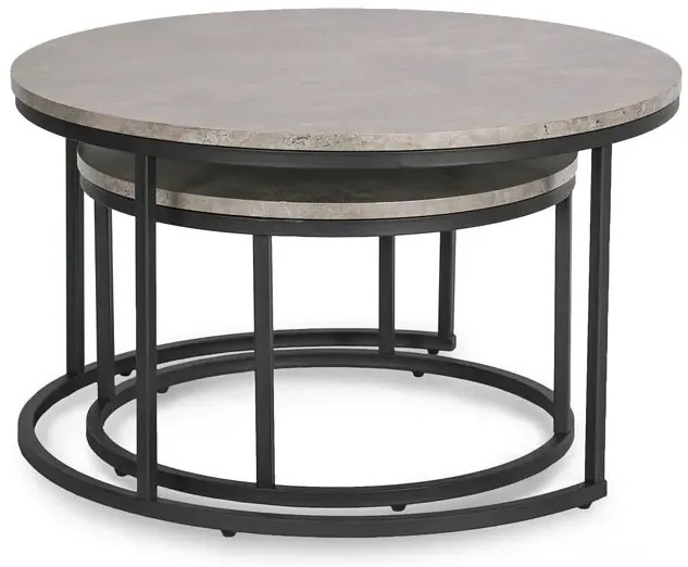 Komplet industrialnych stolików kawowych beton S4-M95
