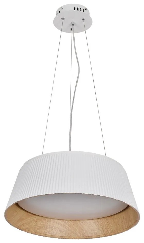 Biało-naturalna lampa wisząca LED z metalowym kloszem ø 45 cm Umbria – Candellux Lighting