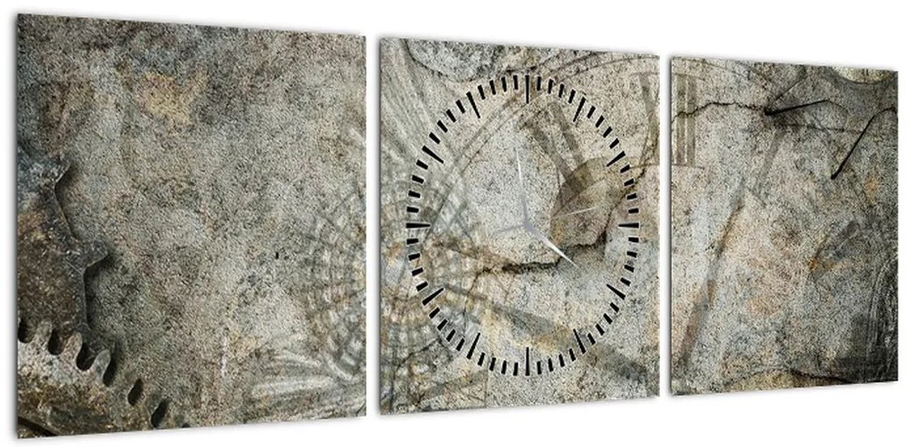 Obraz - Upływ czasu (z zegarem) (90x30 cm)