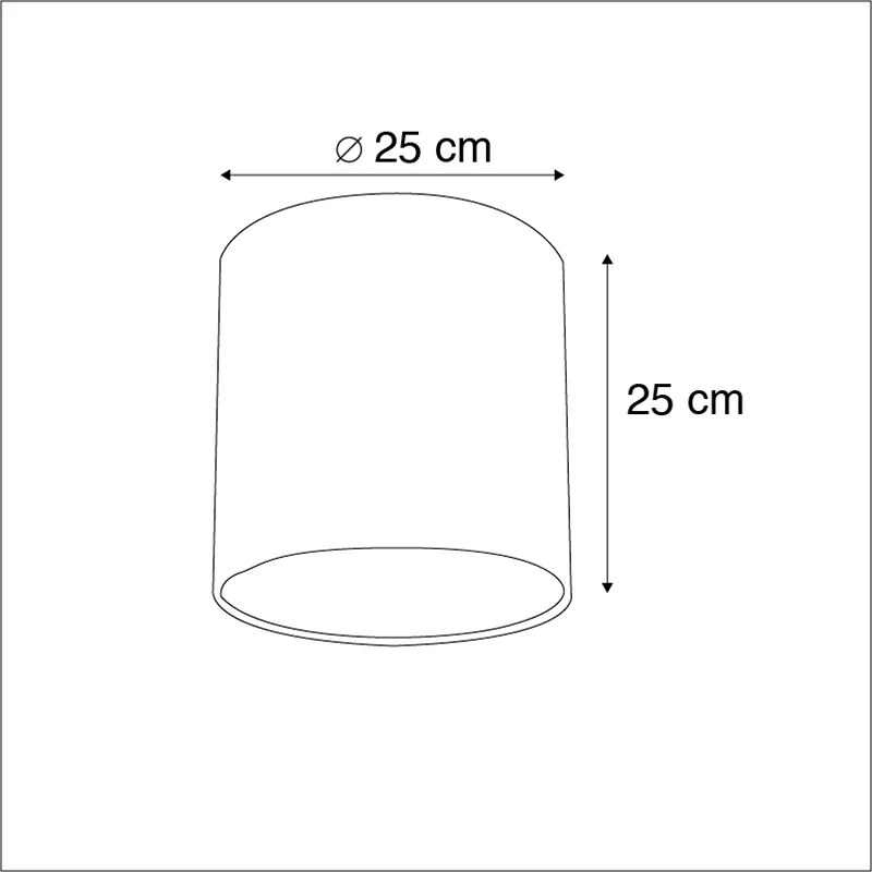 Abażur welurowy zielony 25/25/25 ze złotym wnętrzem