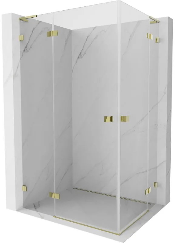 Mexen Lunar L Duo kabina prysznicowa uchylna lewa 120 x 75 cm, transparent, złota - 834L-120L-075P-50-00