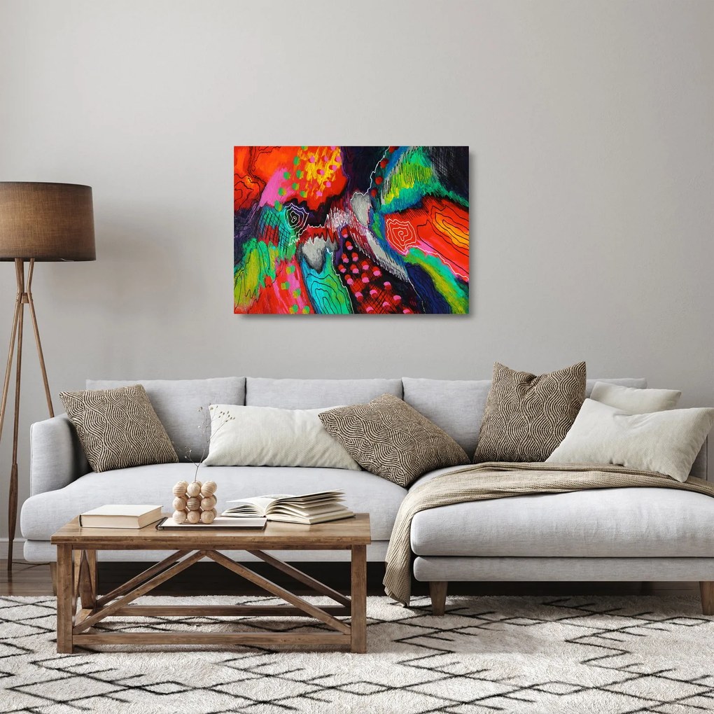 Abstrakcyjny obraz - kolory (70x50 cm)