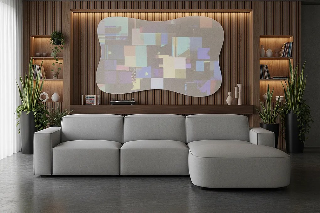 Narożnik modułowy Cursal B prawostronny – sofa narożna 282 × 166 cm, szary Raven 7, nowoczesny design