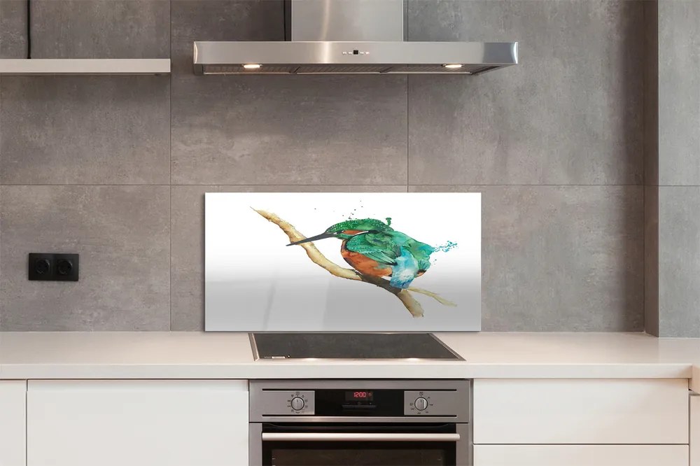 Panel Szklany Artystyczna Ilustracja Papugi