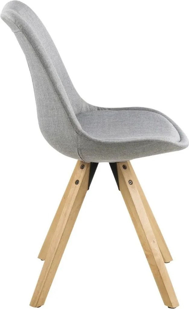 Tapicerowane krzesło do jadalni na drewnianych nogach Dima light grey