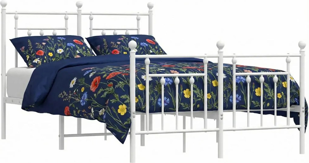 Białe metalowe łóżko loftowe 140x200 cm L1-L82