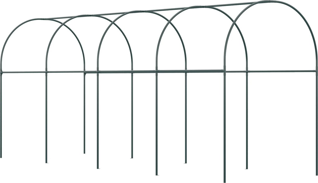 Outsunny Daszek ochronny dla roślin, półokrągły dach, stalowy stelaż, wytrzymała plandeka, biały, 4x1,2x1,7m | Aosom PL