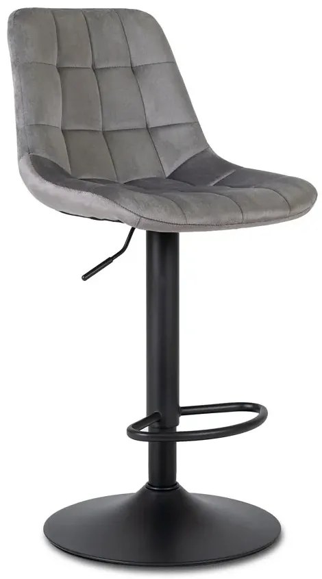 Szary tapicerowany hoker z oparciem - Sarisa