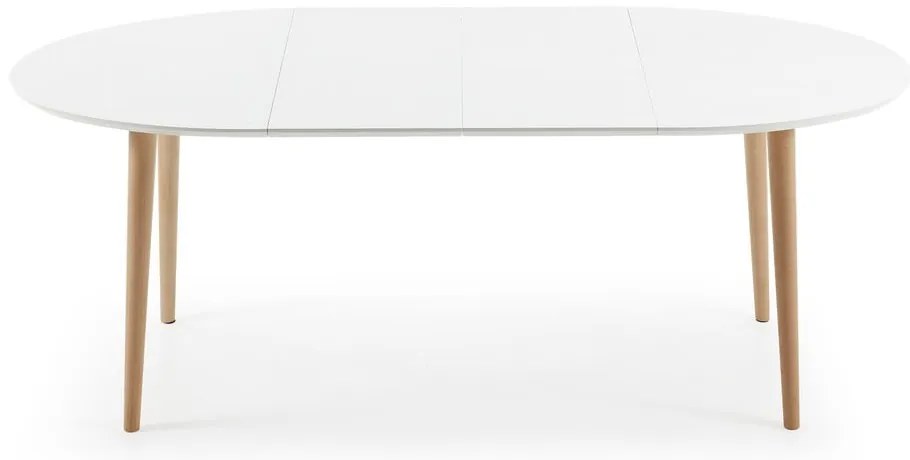 Biały rozkładany stół z białym blatem 90x120 cm Oqui – Kave Home