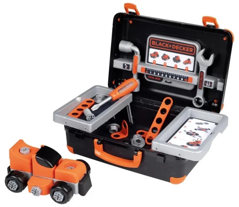 Smoby black & decker walizka z narzędziami + samochód w częściach