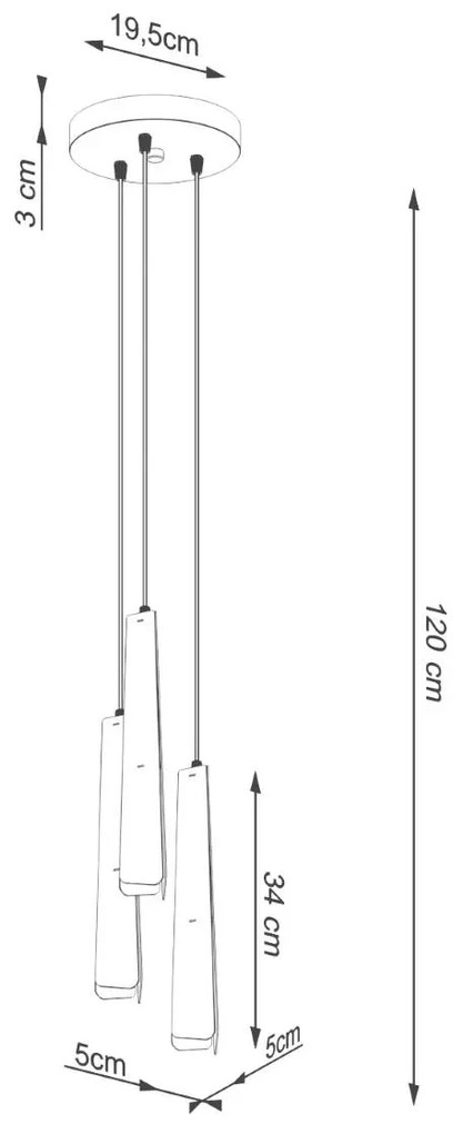 Lampa wisząca PRYSM 3P biała SOLLUX LIGHTING