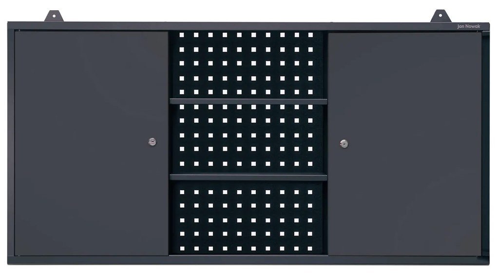 Wisząca szafka narzędziowa BEN, 1200 x 600 x 200 mm, antracytowa