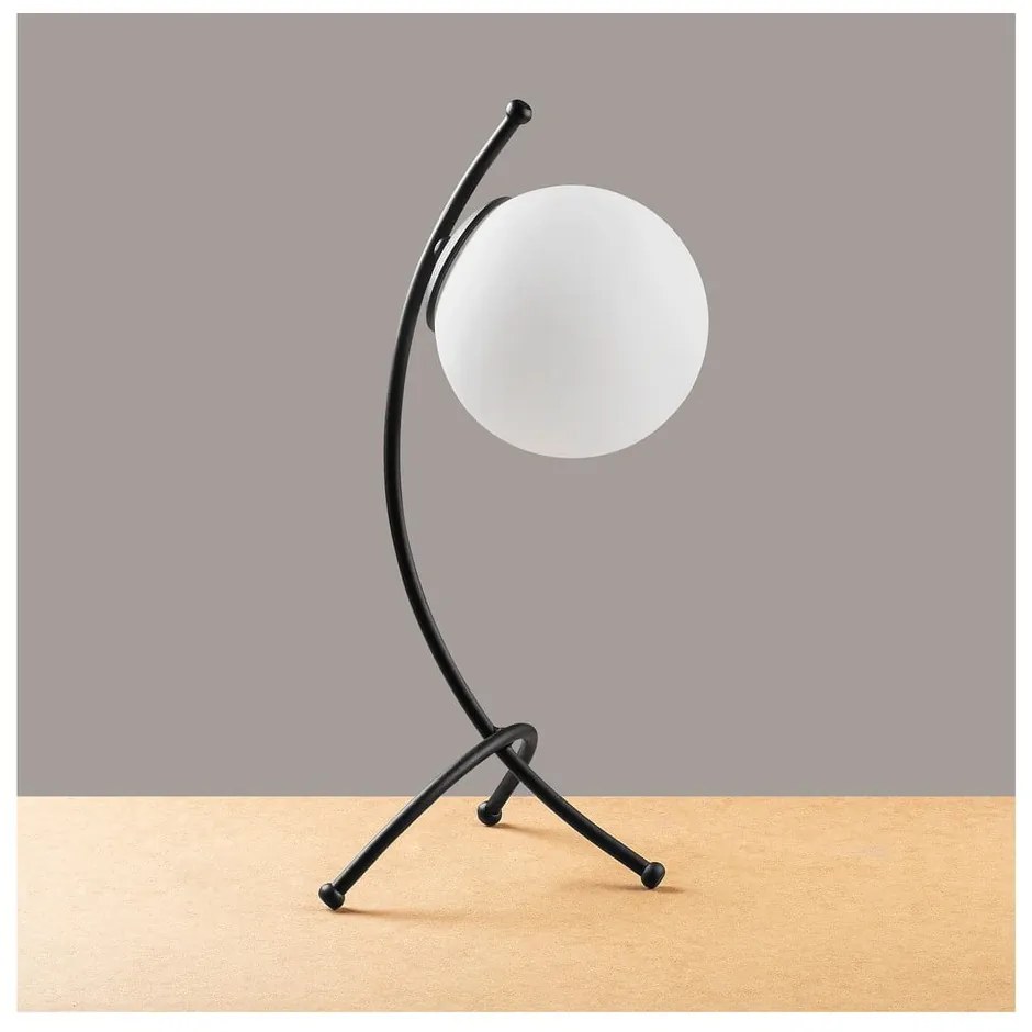 Czarno-biała lampa stołowa ze szklanym kloszem (wysokość 43 cm) Yay – Opviq lights
