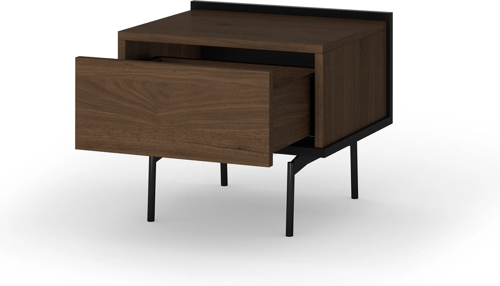 Szafka nocna Zenar z szufladą 50 cm - orzech elegant / czarny