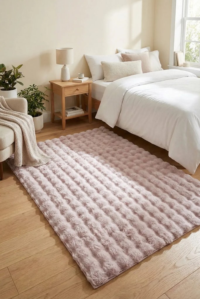 Różowy dywan 3D z długim miękkim włosiem S7-E91