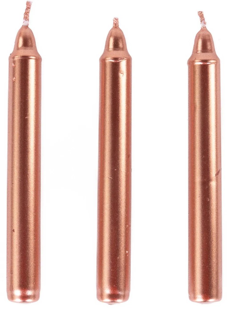Metaliczne świece stołowe z parafiny, 10 cm