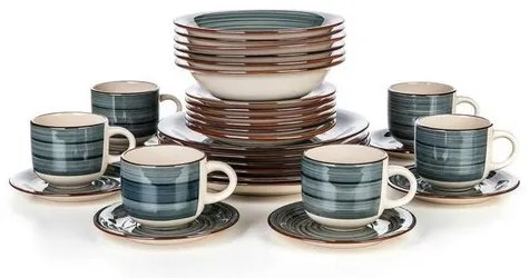 Banquet 30-częściowy zestaw jadalny Spiral Blue