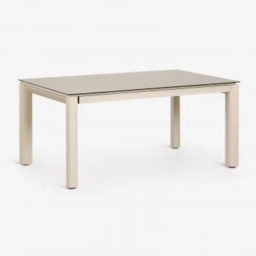 Rozkładany Prostokątny Stół Ogrodowy Z Ceramicznego Szkła Sylvara 160-220x100 Cm - Sklum