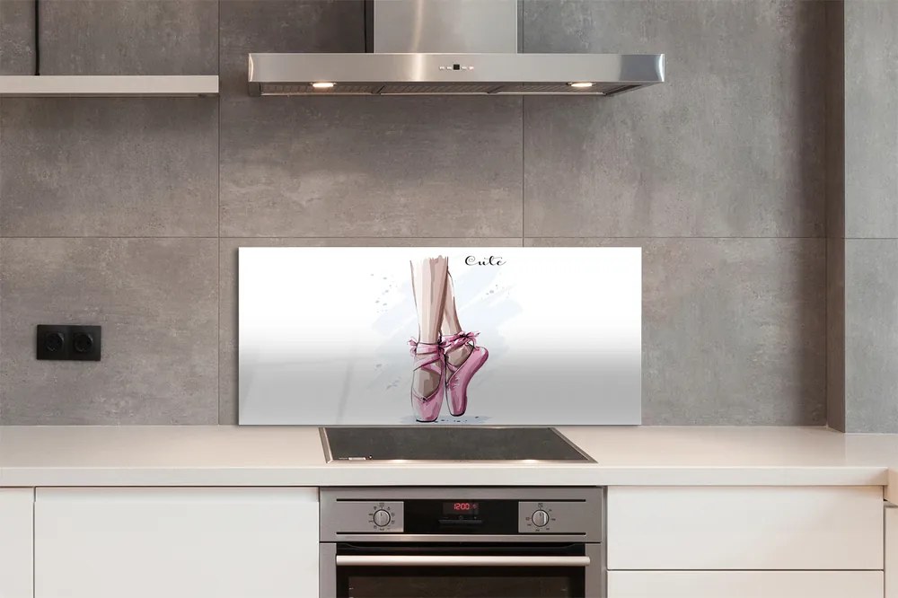 Panel szklany do Kuchni Różowe Pointy Baletowe