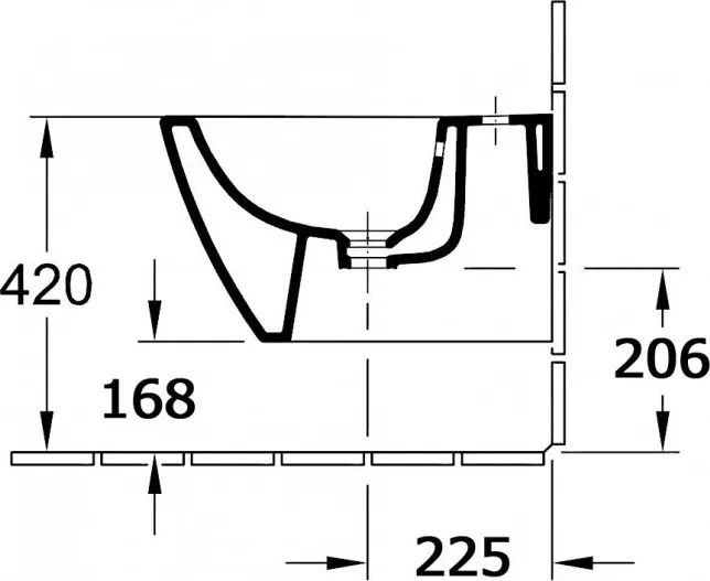 Bidet ścienny wiszący CH2019V