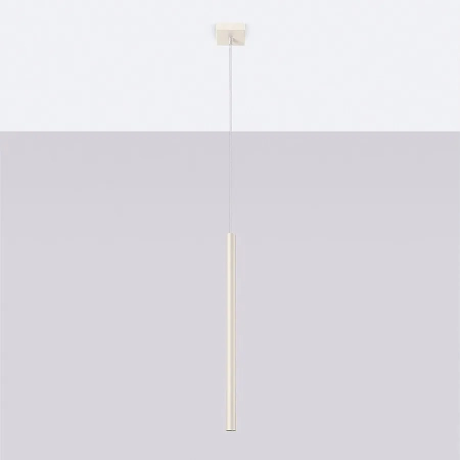 Lampa wisząca nowoczesny Brill, stal - 1 źródło światła 4000K - L.8 x H.114 cm - beżowy