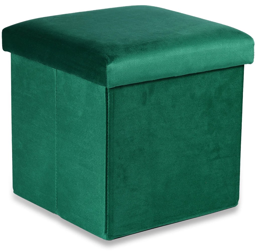 Zielony składany taboret CUBEXO VELVET M