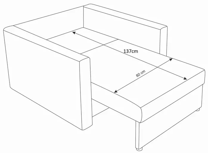 Sofa jednoosobowa amerykanka grafit + szary Stellar