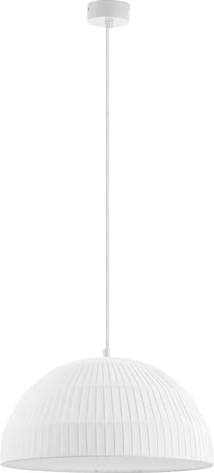 Lampa sufitowa MOLN w stylu nowoczesnym - E27 15W - klosz ø40 cm - wys. 130 cm - IP20 - stalowo-bia?a