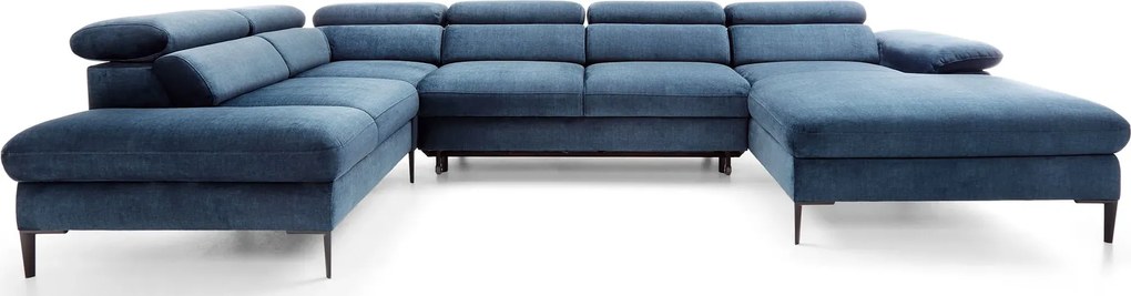 Granatowy narożnik U z funkcją spania K7-T58