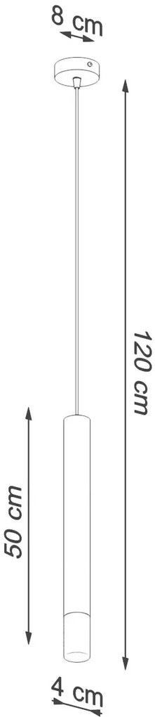 Biała punktowa lampa wisząca tuba - S159 Loprex 6X