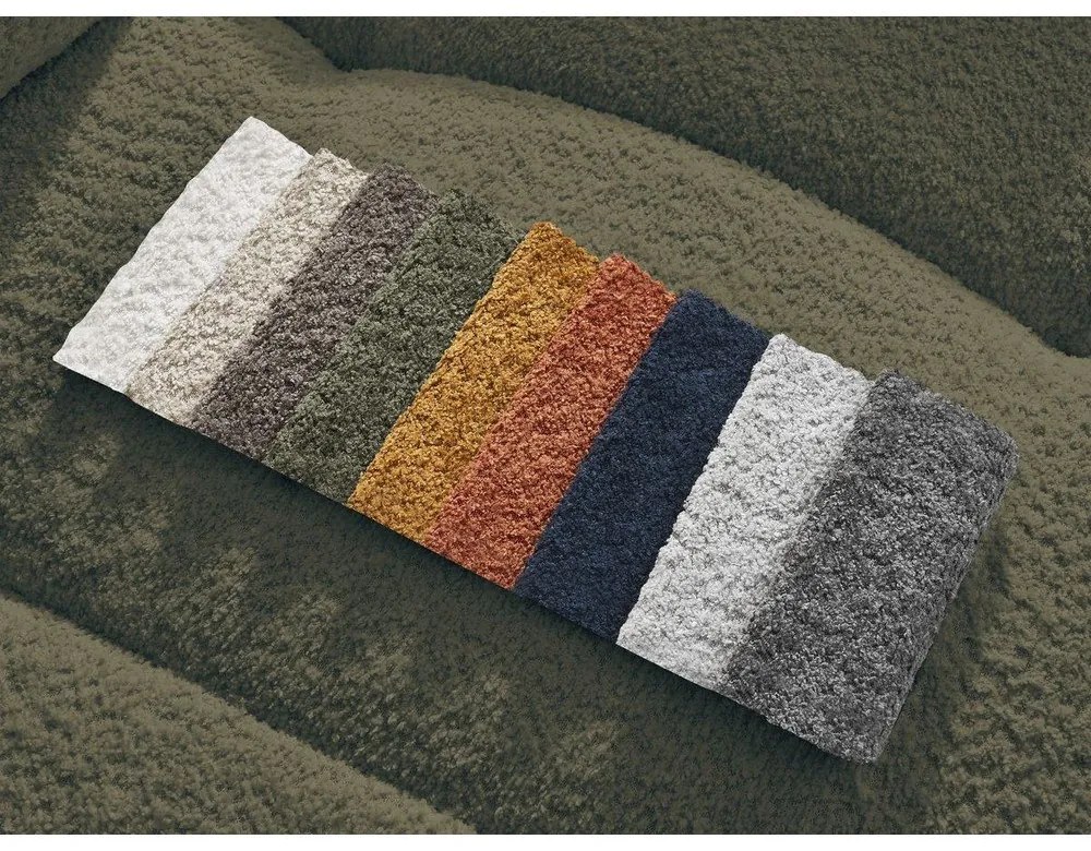 Podnóżek z materiału bouclé w kolorze khaki Roxelane – Bobochic Paris