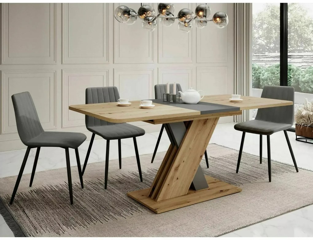 STÓŁ EXEL DĄB ARTISAN / ANTRACYT 140(180)X85 (D) SIGNAL